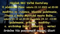 Slovensky dohovor za rodinu / V očakávaní Pána: sobota 23.12.2023 od 20:00 do nedele 13:00 Hájiček RKC Veľké Kostoľany