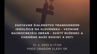 Slovensky dohovor za rodinu / Zastavme šialenstvo transgender ideológie na Slovensku - Vezmime najmocnejšiu zbraň